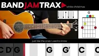 White Christmas - Bing Crosby | EASY GUITAR LESSON | Scrolling Chords & Lyrics