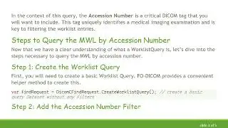 Querying the MWL by Accession Number in FO-DICOM