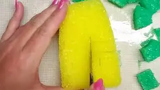 ASMR Cutting Frozen Sponges major crunch