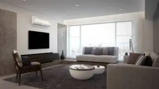 Wall Mounted Air Conditioner in a Lounge Animation