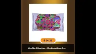 Microfiber Pillow Sham - Mandala Art Hand-Drawn on Wisteria background