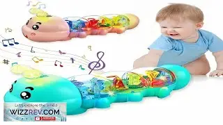 Cute caterpillar style baby crawling toy with lighting music and automatic steering