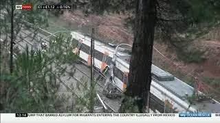 Extreme weather 2018 - Train derails after landslide (Spain) - BBC News - November 2018