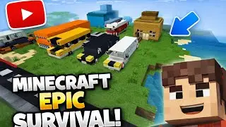Minecraft Vehicles Base Build 🚗🔥 | Trucks, Buses & House Near Ocean!