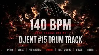 🥁 Djent Metal Drum Track #15 140 BPM (High-Quality!)