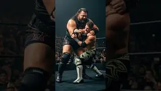 Giant wrestler fight with very small wrestler
