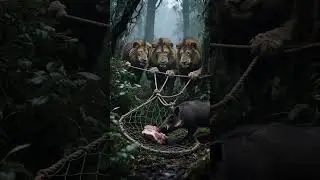 Is the trap successful? Three lions targeted the wild boar🦁🐗 #shorts #funny #trap