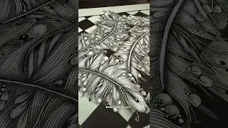 Drawing process🪶 #czt #art #sweden #artist #drawing #ink #zentangle