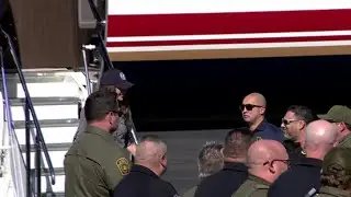 Kristi Noem arrives to a meet and greet in Phoenix ahead of border visit
