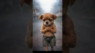 Hunger taught him work before comfort.#StreetLife#AnimalStruggle#SurvivalStory#Humanity