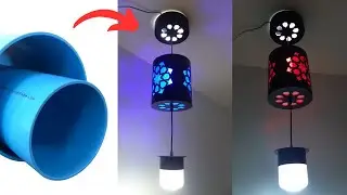 How to Make a Stylish Wall Lamp from 3 Layers of PVC Pipes