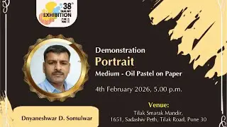 V V Oak Art Exhibition 2026 Day 4 Live Demo of Oil Pastels Portrait