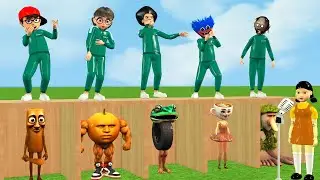 Scary Teacher 3D vs Squid Game Singing Tung Tung Tung Sahur Italian Brainrot Challenge