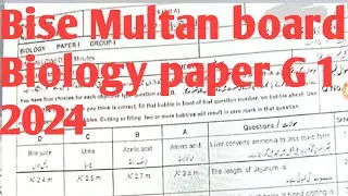 Bise Multan board paper Biology 🧫 Group 1 2024