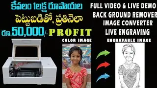 CO2 Laser Cutting in Telugu / How to convert Color photo to engraving image in Telugu/ Best Business