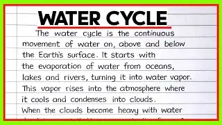 The Water Cycle Explained! | Easy Paragraph Writing on Water Cycle in English