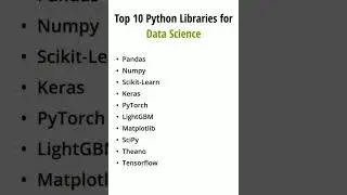 Top 10 Python Libraries for Data Science || DataSciPro || #pythonlibraries #datasciencebeginner