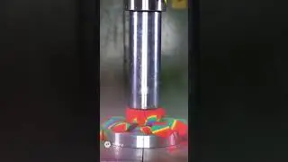 Rainbow Cake Smash: Hydraulic Press vs. Layered Rainbow Clay Cylinder 🌈🎂