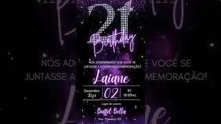 Convite Digital Diamond Purple Personalizado - #convite #diamond #conviteaniversario#festa
