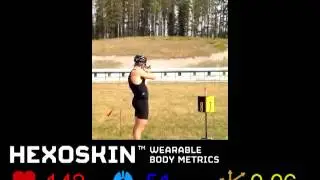 Marc-Andre Bedard biathlon rifle shooting with Hexoskin