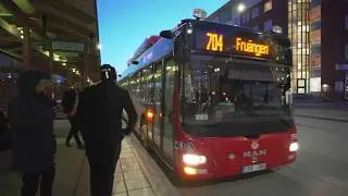 Sweden, Stockholm, bus 704 ride from Huddinge Centrum to Prostv&auml;gen