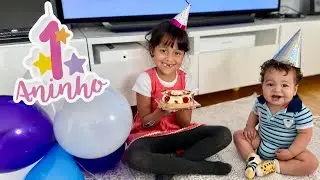 O DIA DO ANIVERSARIO DE 1 ANINHO DO LIAN: MEDO E BAGUNÇA NA FESTINHA IMPROVISADA!  - Familia da Rê
