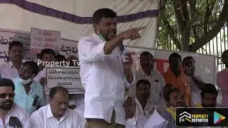 Nagaraj State President of the Loksatta Dharna at Indira Park | Property Reporter