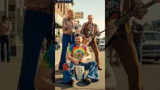 Trump, Putin and Zelensky sing and play in hippie clothes on an American street 🎤🎸🥁 #funny