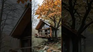 Living in a Treehouse Cabin in the Wilderness | Off Grid Shelter #bushcraftcabin #offgridshelter