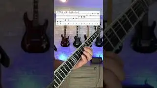How to play the 1st Major Scale mode on guitar -  Ionian #shorts