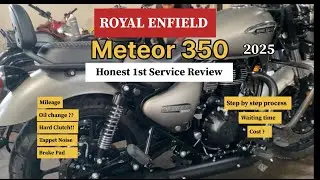 2025 Royal Enfield  METEOR 350 1st service honest review-Must do tips#meteor350 #royalenfield #reels