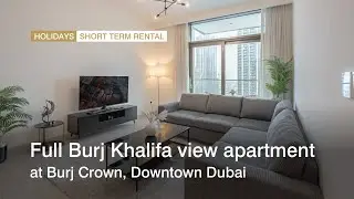 Full Burj Khalifa view apartment at Burj Crown, Downtown Dubai | haus & haus Holiday Homes