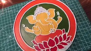 Cute ganesh ji lippan art #short