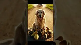 🐕 Dog Protects Ducklings from Traffic🐕 犬がヒナを交通から守る優しい瞬間