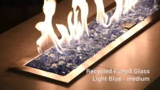 Light Blue Medium Fire Pit Glass