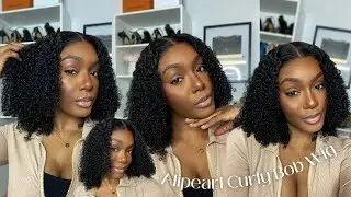 MOST NATURAL THICK CURLY BOB WIG! ALIPEARL WIG REVIEW