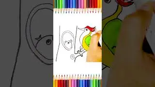 How to Draw And Color Woodpecker for Kids & Toddlers #howtodraw #artforkids #shorts #woodpecker