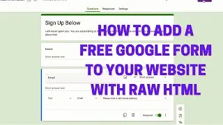 Add a free Google form to any website with raw HTML code, create your own email sign up form