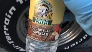 Rust Removal on Chrome Wheels with Brillo Pad and Vinegar
