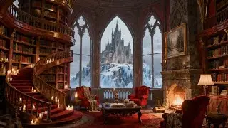 Whispers of Winter at the Grand Gothic Library | Dark Academia Ambience & Study Music