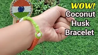 Eco-Friendly Tricolor Bracelet from Coconut Husk | Handmade jewellery 