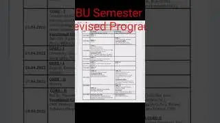VBU Semester 1 Revised Programe 2022