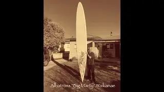 Southernmost surfing with Penguins surfing a 12ft Mickey Munoz at beautiful Waikanae Beach