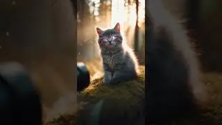 A Kiten Was Found on a Rock In A Forest With Mystical Eyes  #naturepower