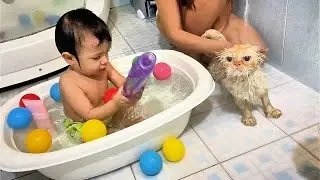 My Cat Keeps Escaping During Bath Time 😹💦hahaha