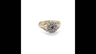 Georgian Handmade Ruby Diamond Ring