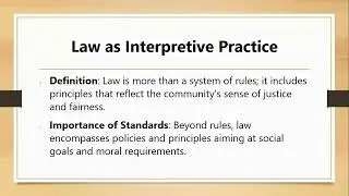 LLB JURISPRUDENCE-  RONALD DWORKIN INTERPRETIVE THEORY OF LAW ( 1)