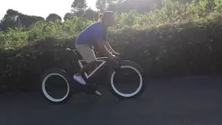 The Cyclotron Bike hubless spokeless daytime ride