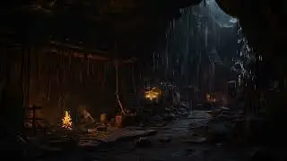 Mystical Cave Rain & Enchanting Fire Sounds 🌧️🔥 | Ultimate Relaxation & Deep Sleep Retreat