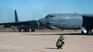 U.S. Air Force B-52 Stratofortresses Operations | Take Off & Landing